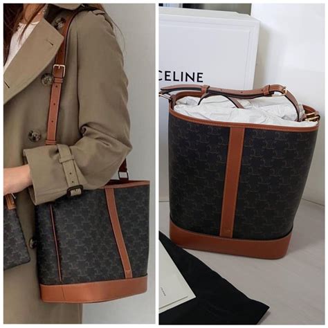 celine pillow bucket bag|Celine triomphe bucket bag medium.